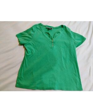 Karen Scott Fresh Green Short Sleeve Top